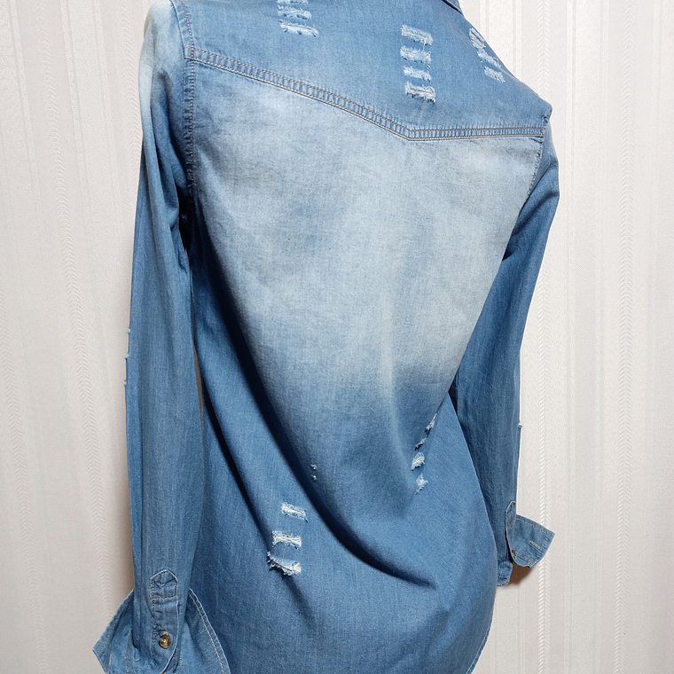 BLUSA JEANS AZUL JUSTIFY TALLA S 3