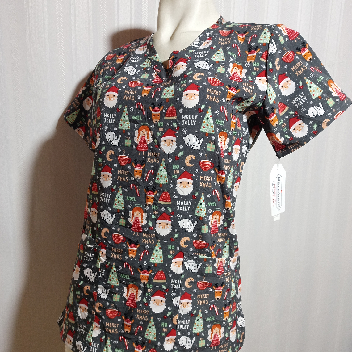 POLERA GRIS CON ESTAMPADO SCRUBAID TALLA M/10-12 1