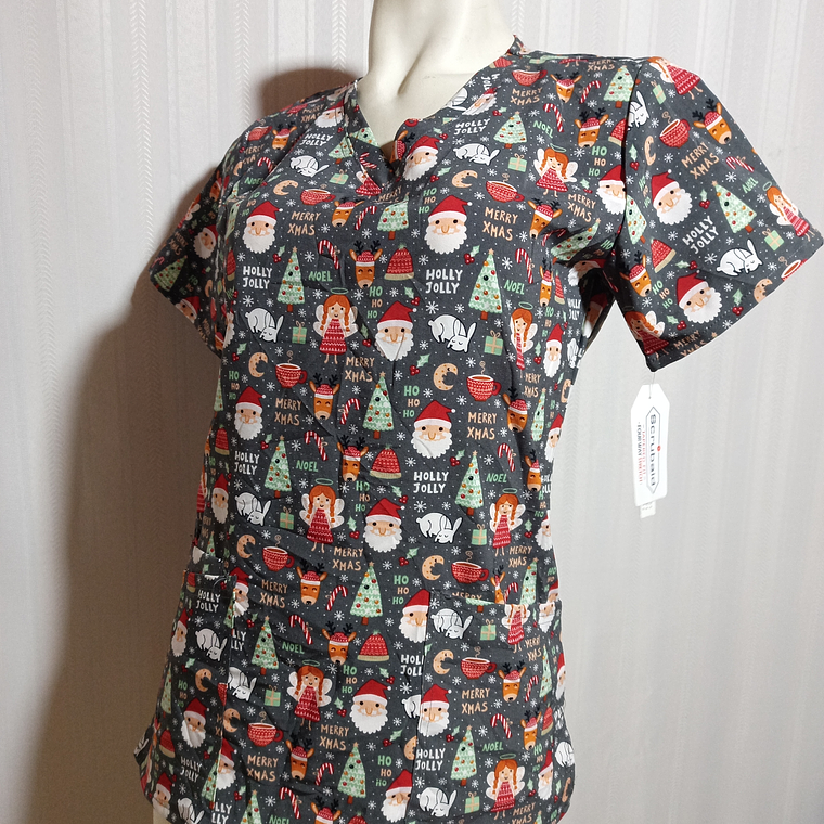 POLERA GRIS CON ESTAMPADO SCRUBAID TALLA M/10-12 1