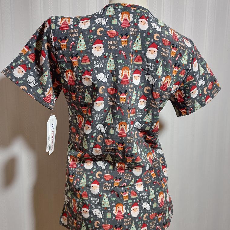 POLERA GRIS CON ESTAMPADO SCRUBAID TALLA M/10-12 2