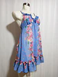 Vestido Baby Doll Floral Celeste Translúcido Marca BETSEY JOHNSON  Talla M - Miniatura 2