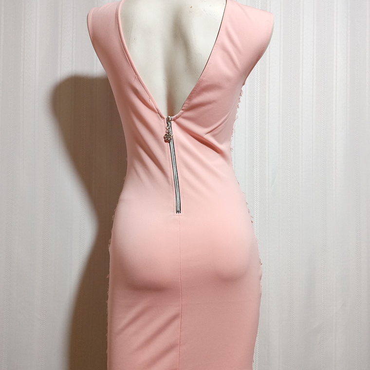 VESTIDO FIESTA ROSADO KIMI ECO TALLA M 4