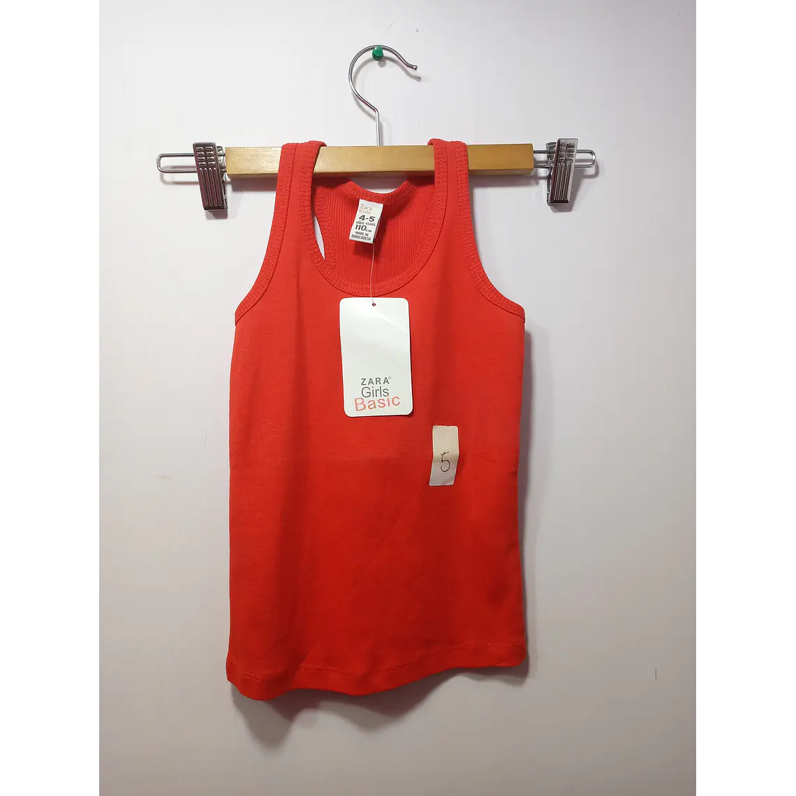 POLERA NIÑA S/M ROJO ZARA KIDS TALLA 4-5 1