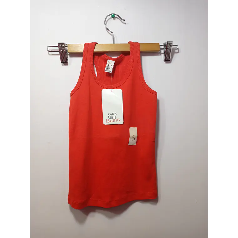 POLERA NIÑA S/M ROJO ZARA KIDS TALLA 4-5 1
