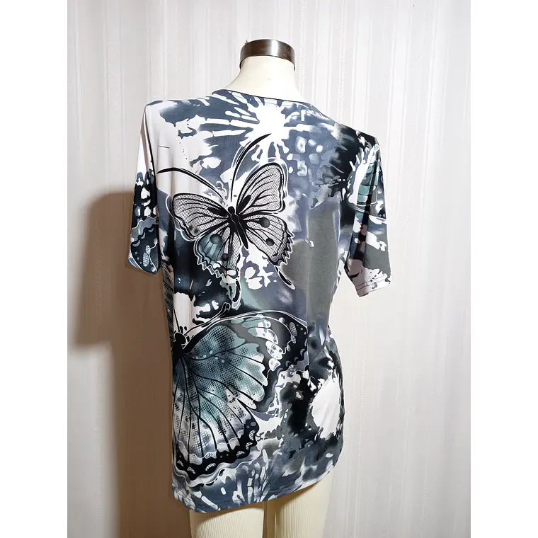 BLUSA ML MULTICOLOR CASUAL LOOK  TALLA XXL 2