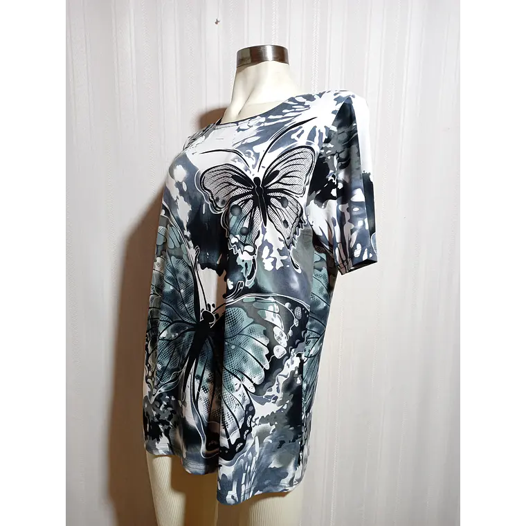 BLUSA ML MULTICOLOR CASUAL LOOK  TALLA XXL 3