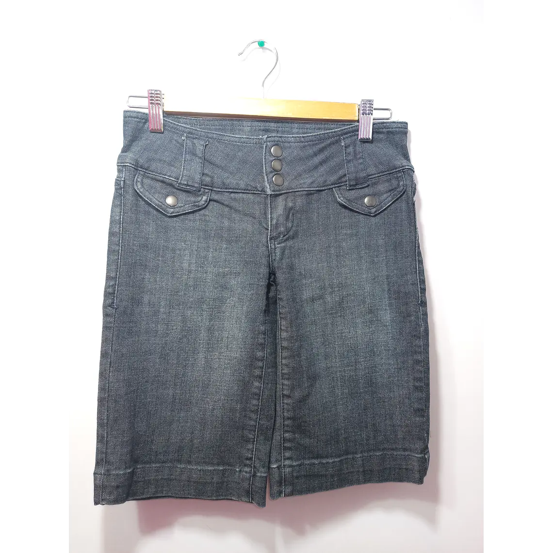 SHORT JEANS NEGRO DENIM DYNAMITE TALLA 24 1