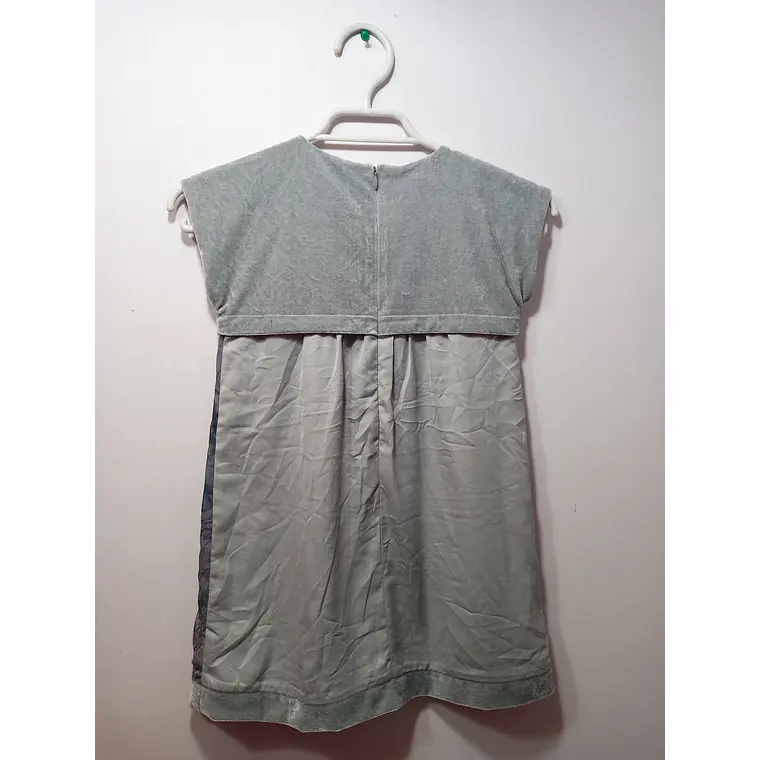 Vestido Niña Chicco Gris Plata con Acabado Aterciopelado Talla 6 Años 2