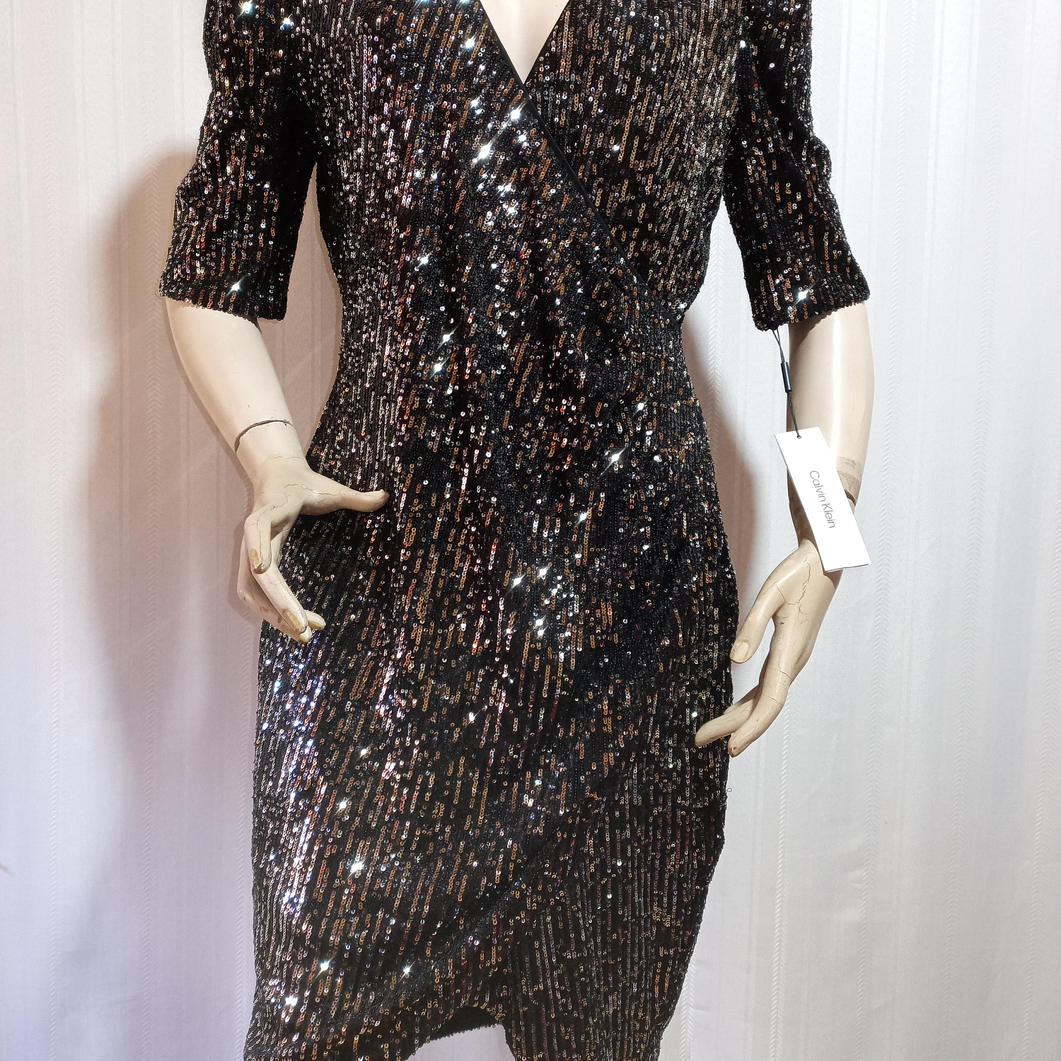 VESTIDO FIESTA LENTEJUELAS CALVIN KLEIN TALLA 14 2