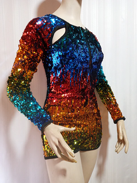 ENTERITO FIESTA LENTEJUELAS MULTICOLOR WEISSMAN TALLA XXLC