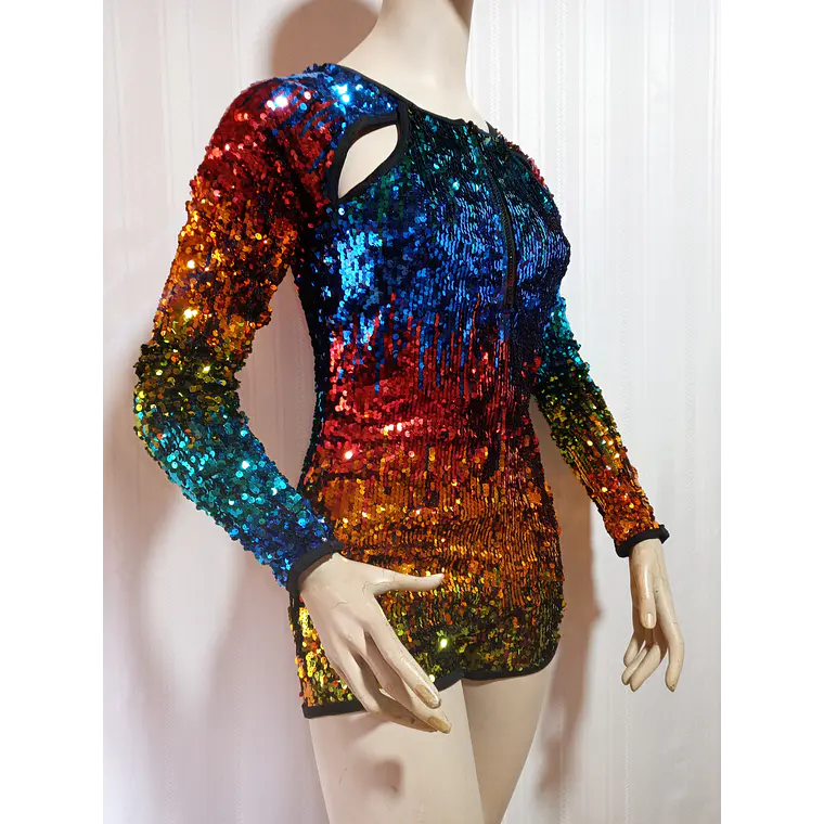 ENTERITO FIESTA LENTEJUELAS MULTICOLOR WEISSMAN TALLA XXLC 1