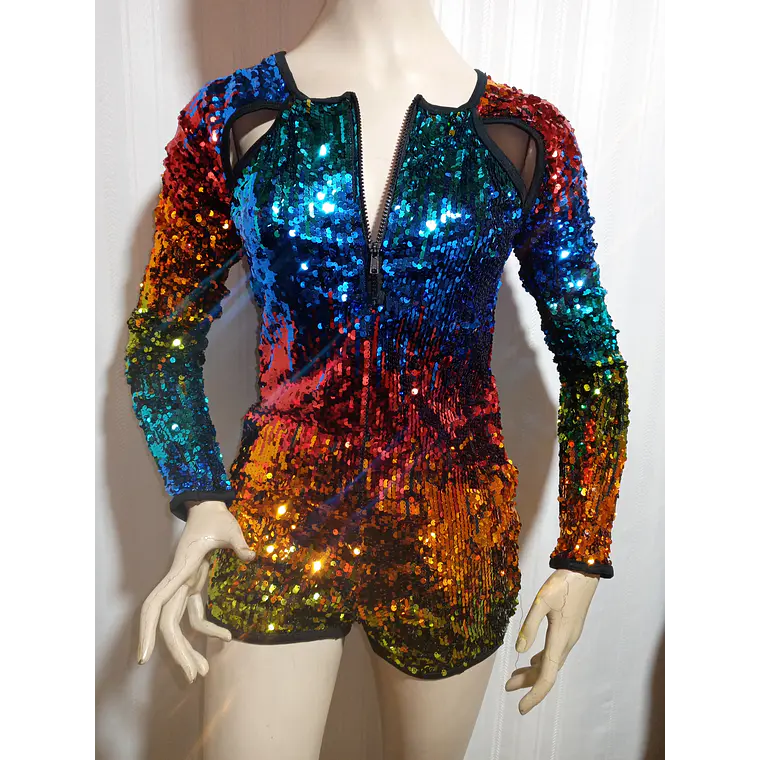 ENTERITO FIESTA LENTEJUELAS MULTICOLOR WEISSMAN TALLA XXLC 2