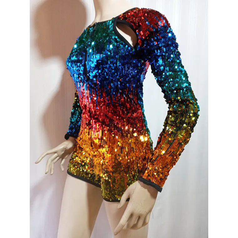 ENTERITO FIESTA LENTEJUELAS MULTICOLOR WEISSMAN TALLA XXLC 3