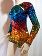 ENTERITO FIESTA LENTEJUELAS MULTICOLOR WEISSMAN TALLA XXLC - Miniatura 3
