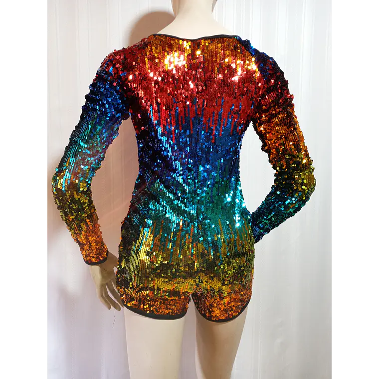 ENTERITO FIESTA LENTEJUELAS MULTICOLOR WEISSMAN TALLA XXLC 4