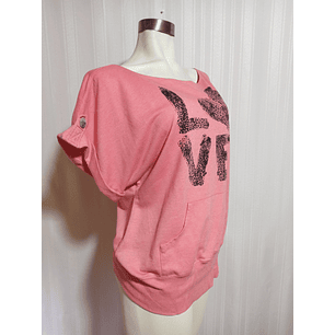 POLERA MC ROSADA MISS CHIEVOUS TALLA XL
