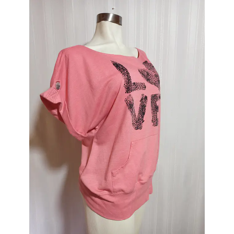 POLERA MC ROSADA MISS CHIEVOUS TALLA XL 1