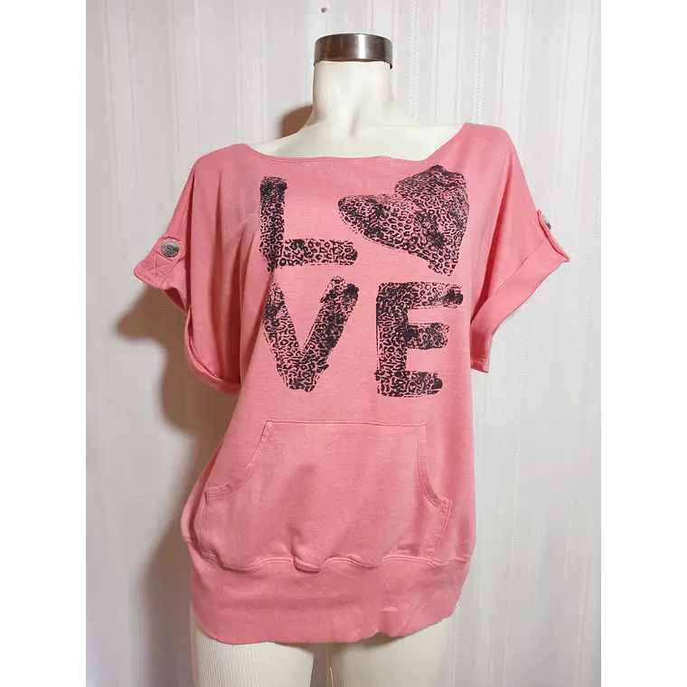 POLERA MC ROSADA MISS CHIEVOUS TALLA XL 2