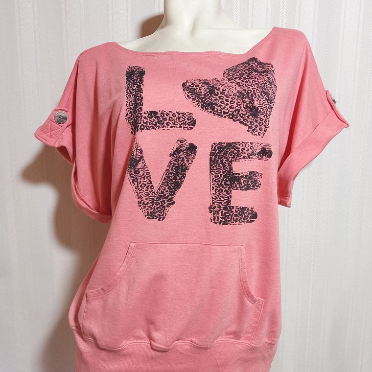 POLERA MC ROSADA MISS CHIEVOUS TALLA XL 2