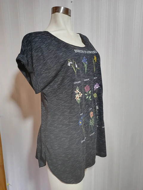 POLERA NEGRA ESTAMPADA TRUSELF TALLA 1X