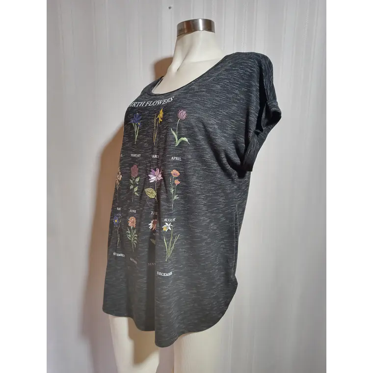POLERA NEGRA ESTAMPADA TRUSELF TALLA 1X 2