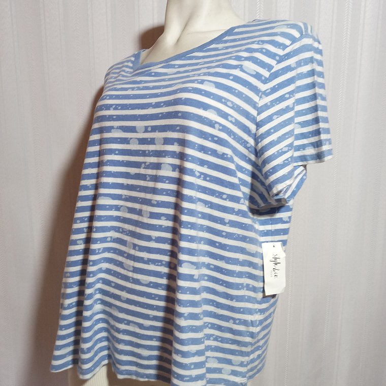 POLERA MC MULTICOLOR STYLE & CO. TALLA 2X 3