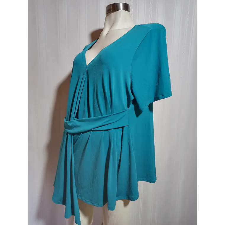 POLERA MUJER TURQUESA WORTHINGTON TALLA 0X 3