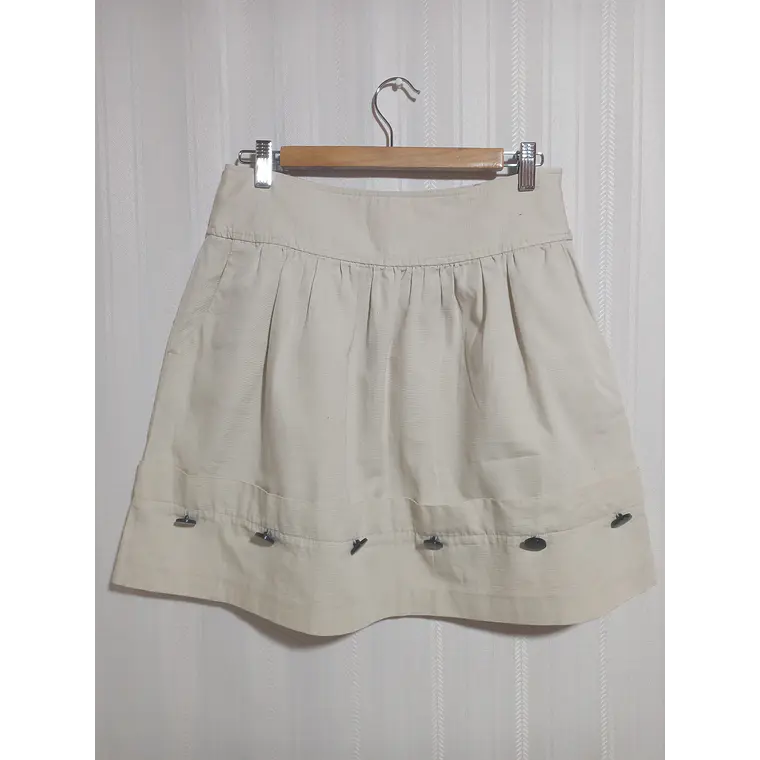 FALDA MUJER BEIGE RIVER ISLAND TALLA 36 2