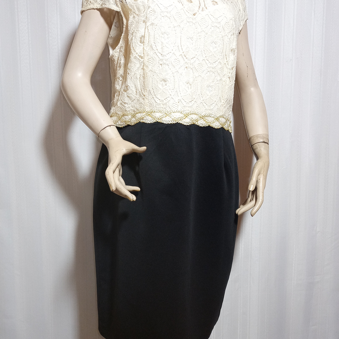 VESTIDO FIESTA NEGRO/BEIGE STUDIO I TALLA 18 1
