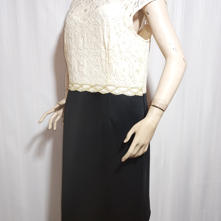 VESTIDO FIESTA NEGRO/BEIGE STUDIO I TALLA 18 3
