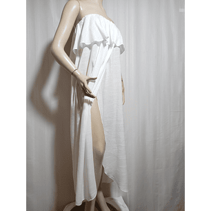 VESTIDO BLANCO SIN TIRANTE H&M TALLA M