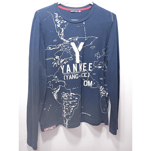 POLERÓN ML NIÑO AZUL ESTAMPADO  TALLA 16/ L