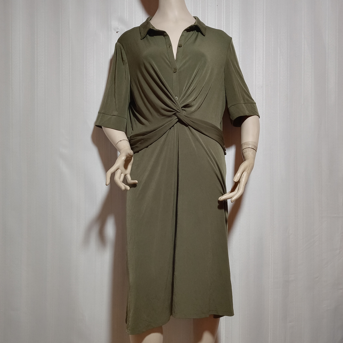 VESTIDO CASUAL VERDE LIZ CLAIBORNE  TALLA 18 2