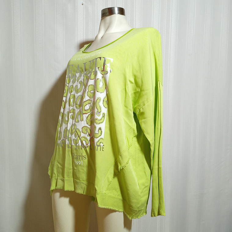 POLERA ML VERDE MADE IN ITALY TALLA U 3