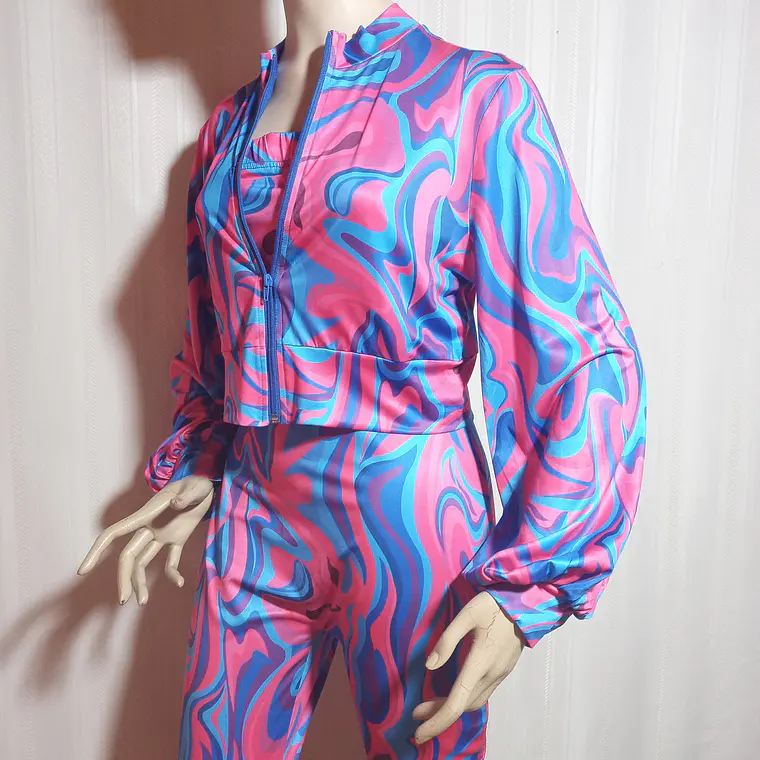 CONJUNTO 2 PIEZAS MUJER ESTAMPADO GOOD TIME USA TALLA 1XL 1