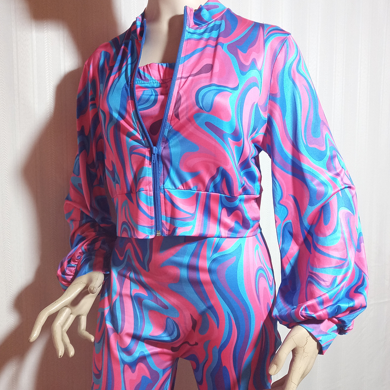 CONJUNTO 2 PIEZAS MUJER ESTAMPADO GOOD TIME USA TALLA 1XL 2