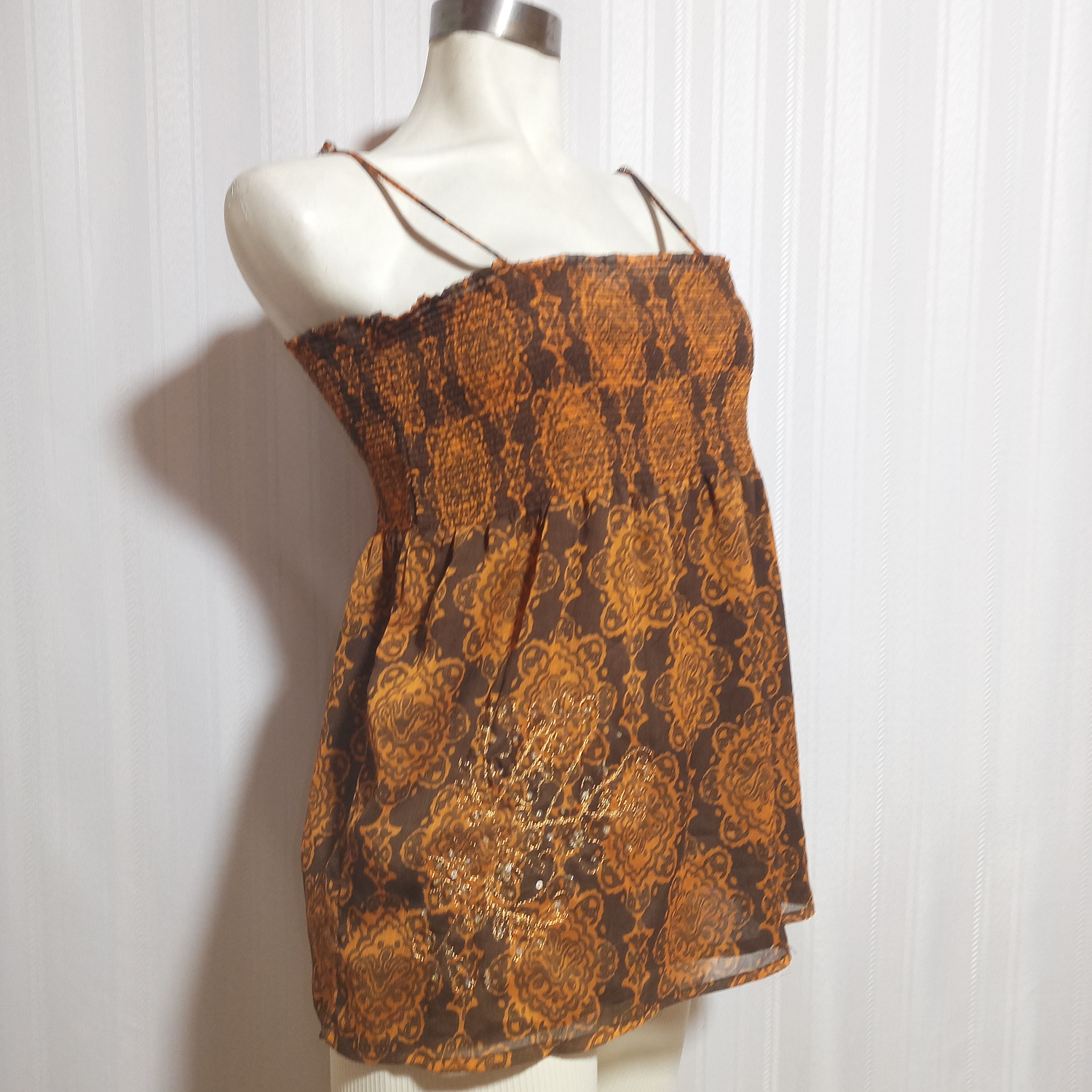 BLUSA TIRANTE CAFE VILA TALLA L 1