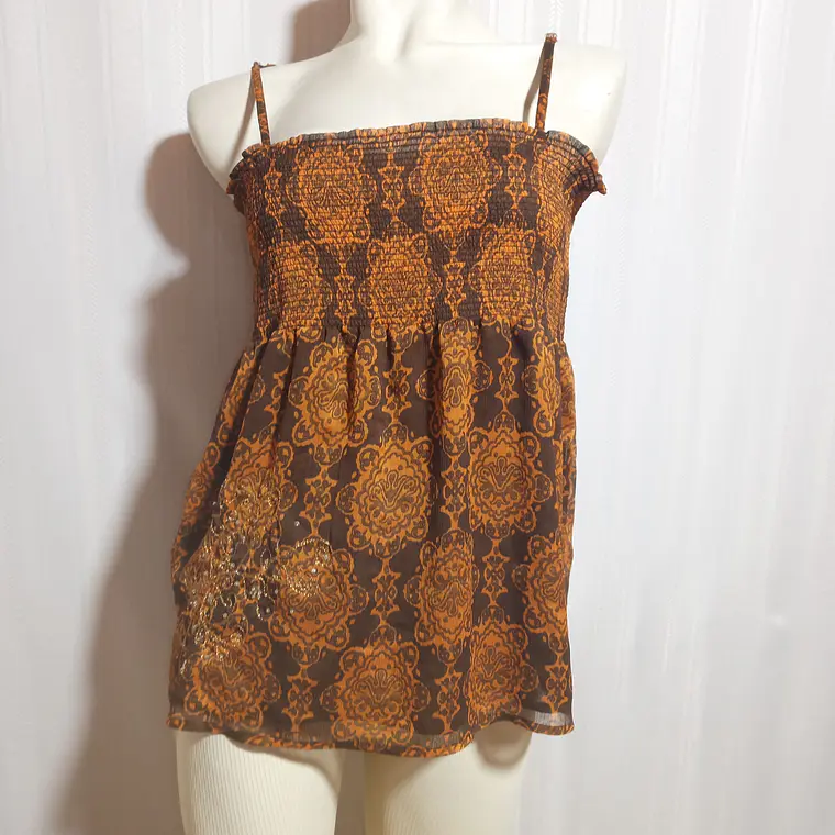 BLUSA TIRANTE CAFE VILA TALLA L 2