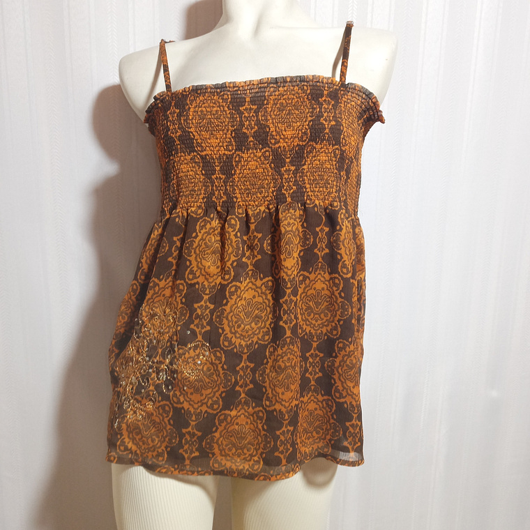 BLUSA TIRANTE CAFE VILA TALLA L 2