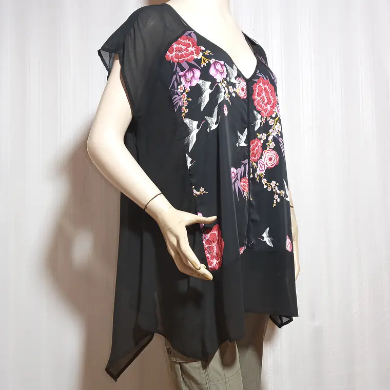 BLUSA MUJER ESTAMPADA FLORAL TORRID TALLA 1X 1