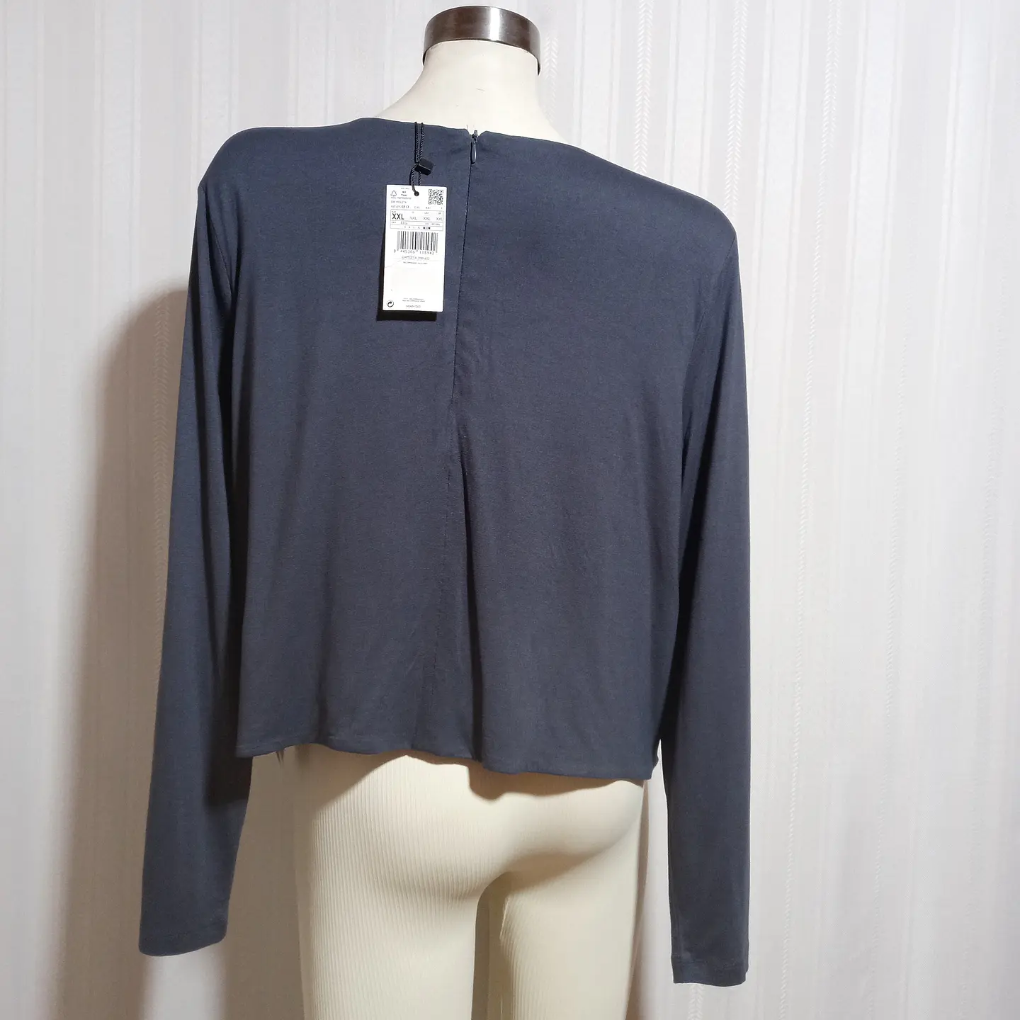 CAMISETA ML GRIS MANGO TALLA XXL 4