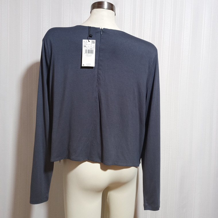 CAMISETA ML GRIS MANGO TALLA XXL 4