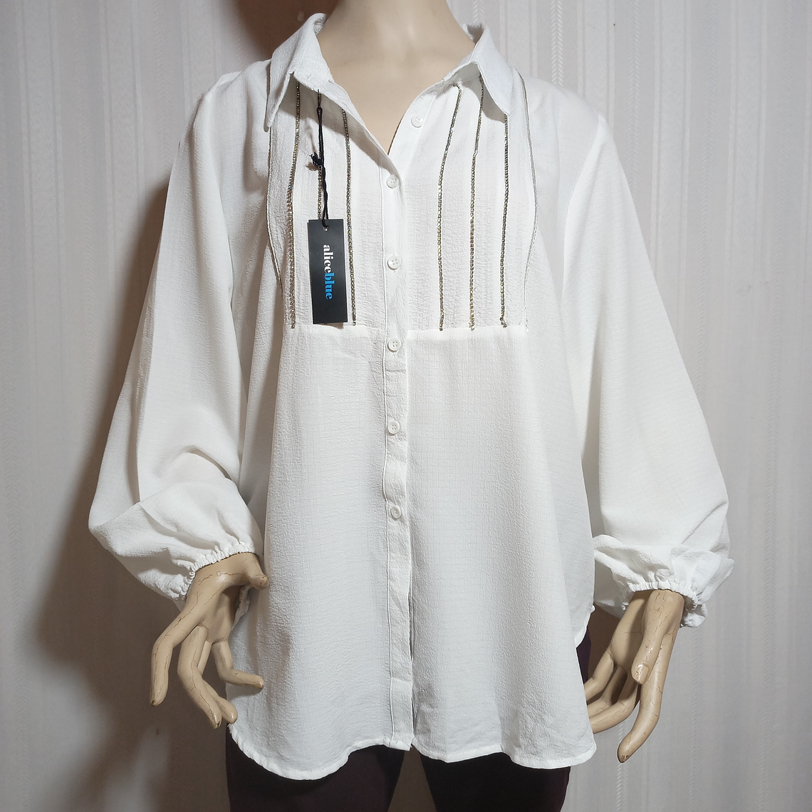 BLUSA BLANCA ML ALICEBLUE TALLA 3XL 2