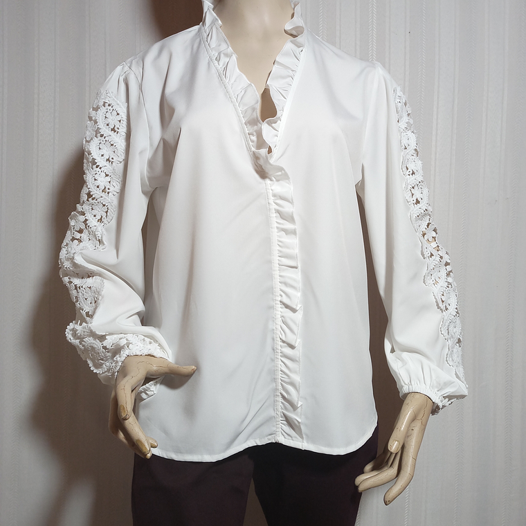 BLUSA BLANCA ML TALLA XL 2