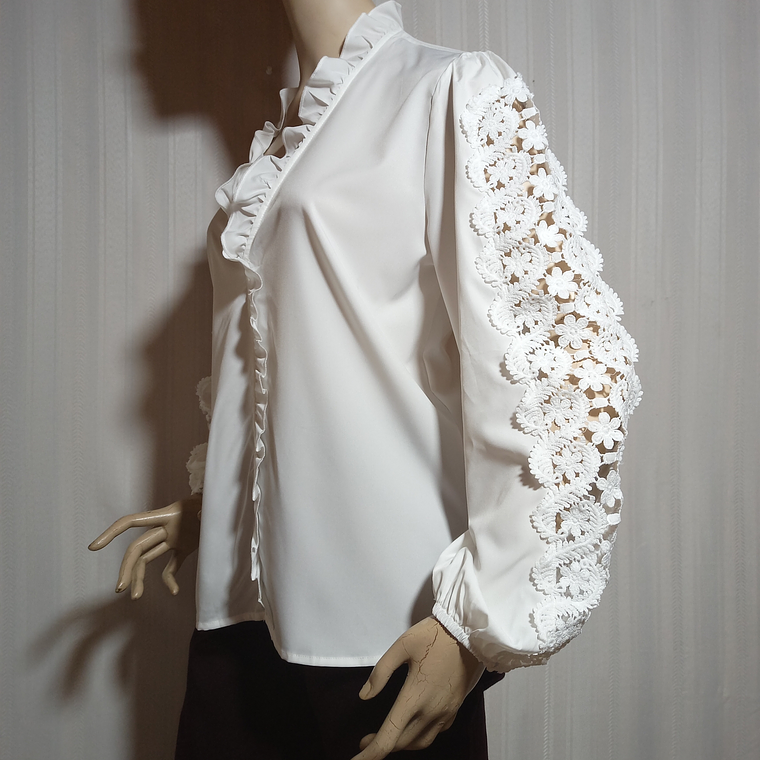 BLUSA BLANCA ML TALLA XL 3