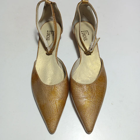 ZAPATO MUJER BEIGE DORADO FUNCHAL TALLA 40