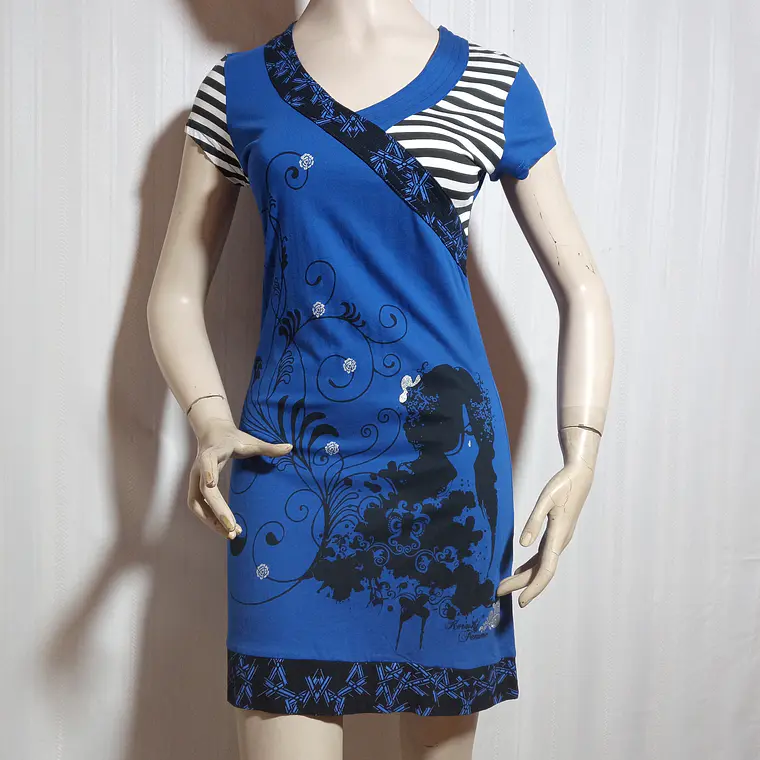 VESTIDO MUJER CASUAL AZUL HOROSHI FEMME TALLA M 2