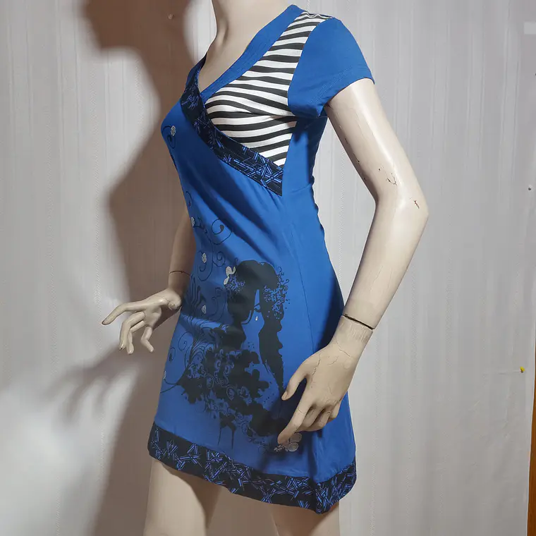 VESTIDO MUJER CASUAL AZUL HOROSHI FEMME TALLA M 3