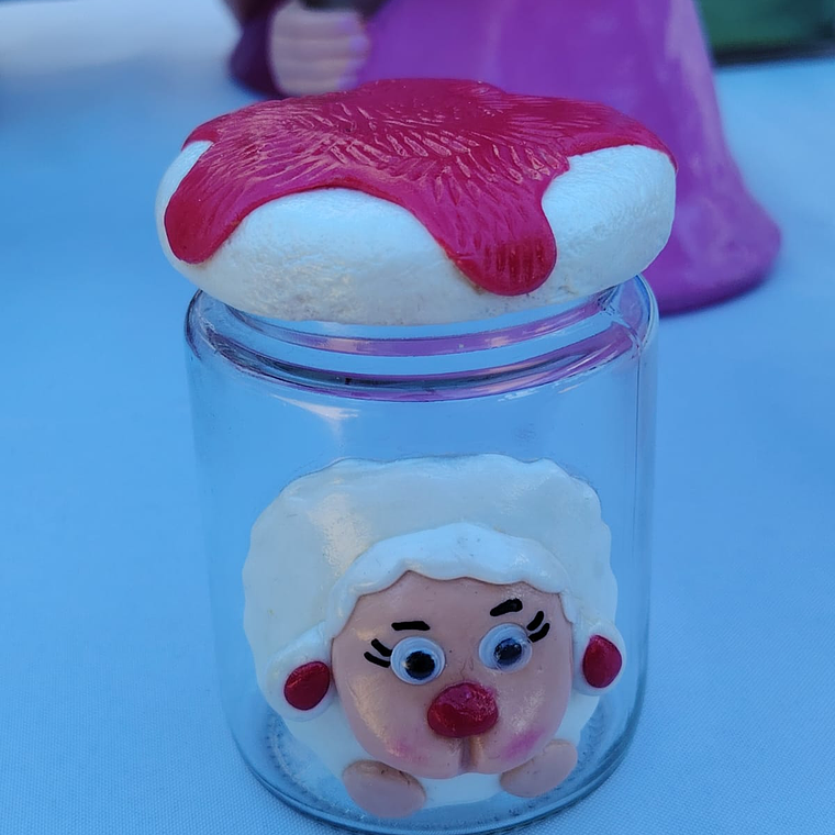 ADORNO FRASCO CORDERITO BLANCO 1