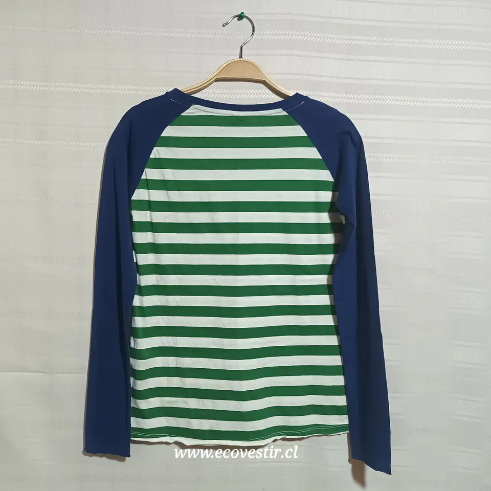Polera Rayas Verde Blanco Zara Kids Talla 13-14 Años 2